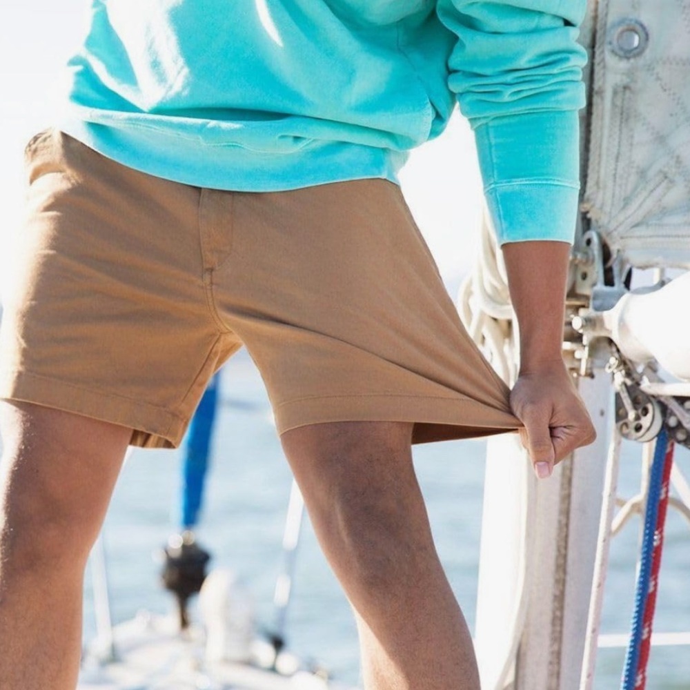 Chubbies Original Stretch Twill Tan Cotton Elastic Waistband Shorts NWT Size XL